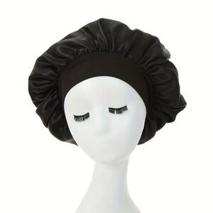 Black Satin Hair Bonnet hair cap sleep  hair protector